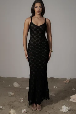 JLUXLABEL Black Gabriela Knit Maxi Dress