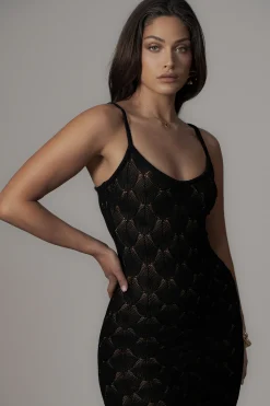 JLUXLABEL Black Gabriela Knit Maxi Dress