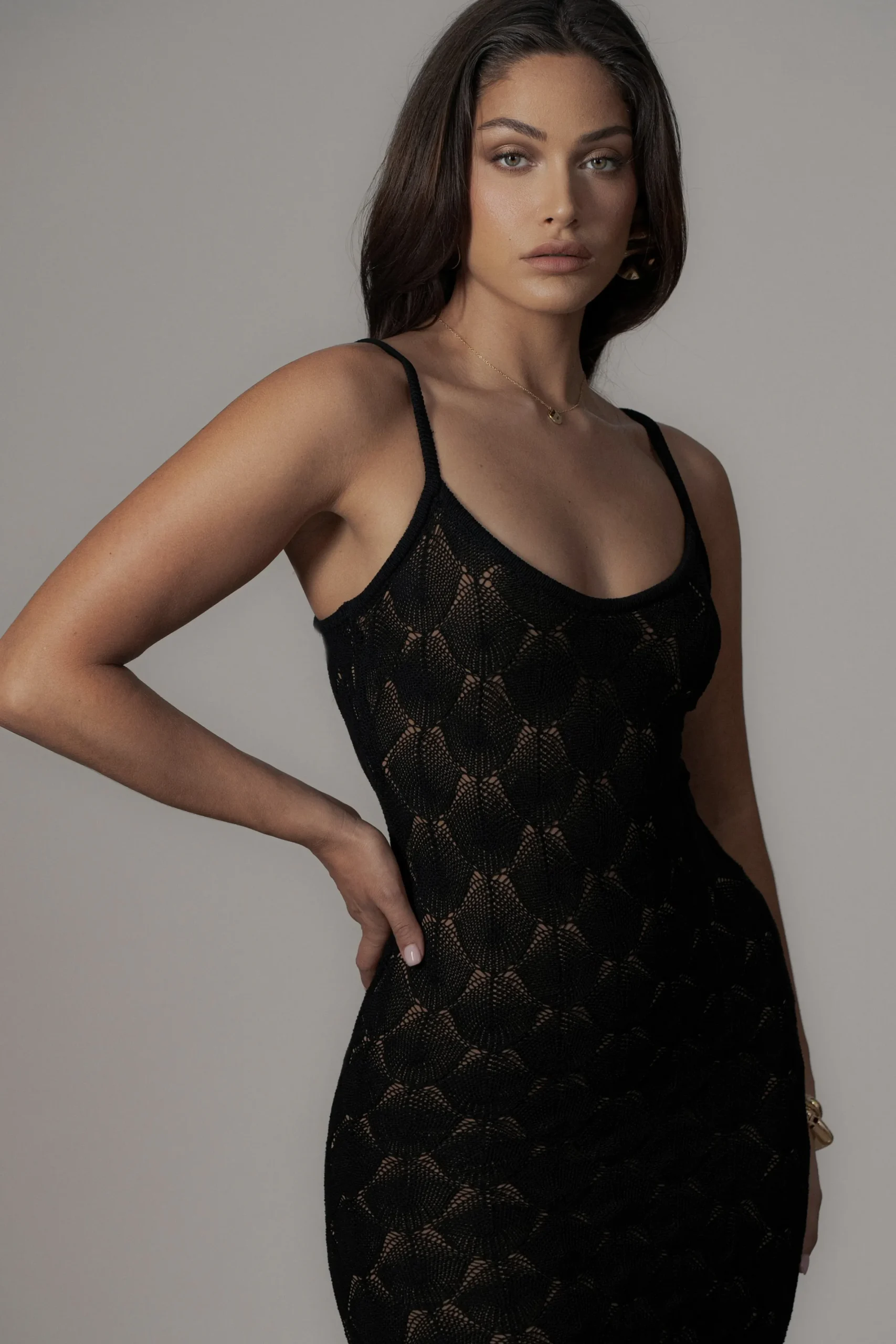 JLUXLABEL Black Gabriela Knit Maxi Dress