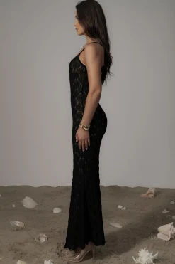 JLUXLABEL Black Gabriela Knit Maxi Dress