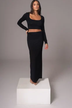JLUXLABEL Black Geneva Skirt Set