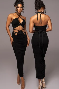 JLUXLABEL Black Go The Distance Skirt Set