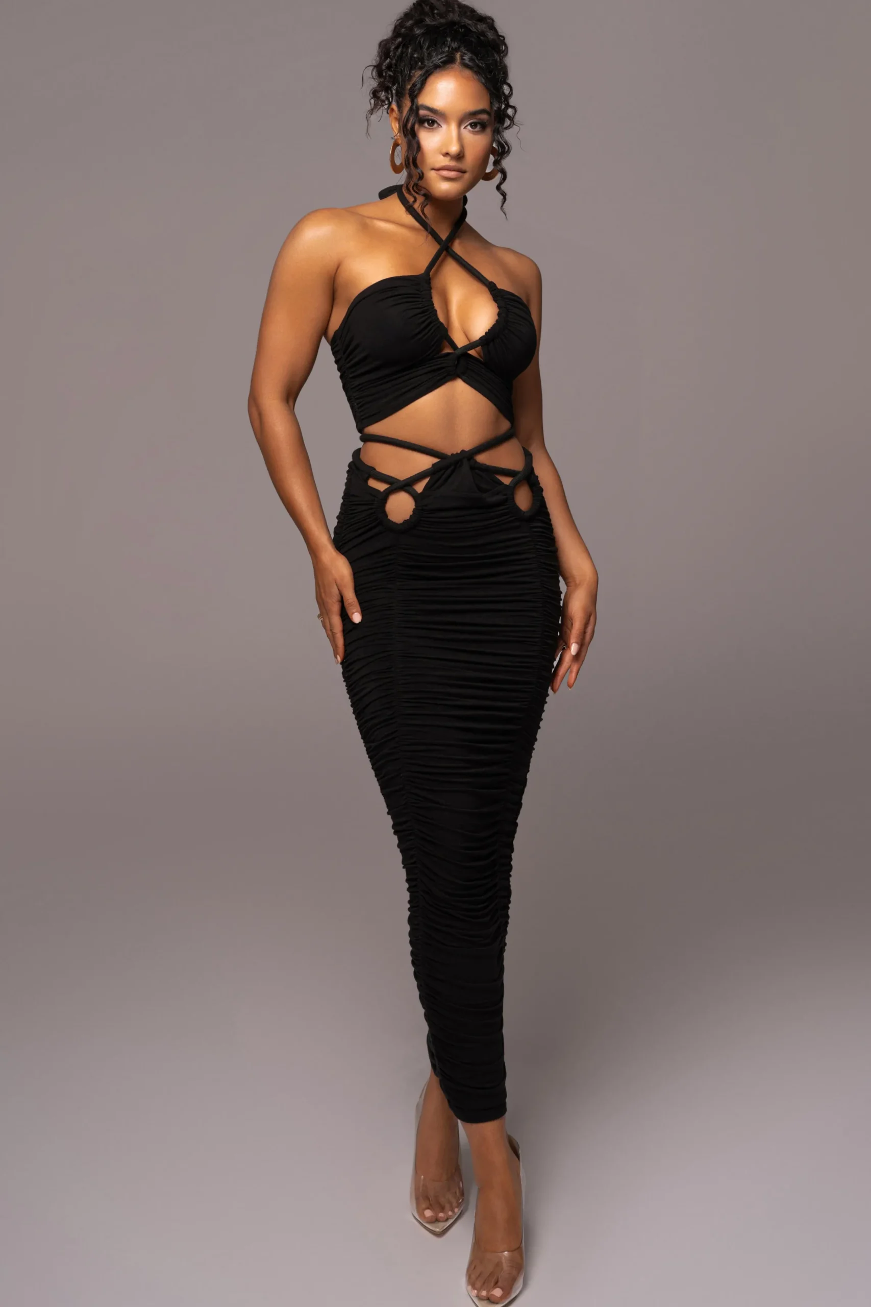 JLUXLABEL Black Go The Distance Skirt Set