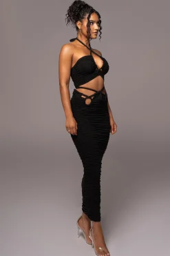 JLUXLABEL Black Go The Distance Skirt Set