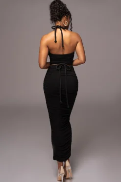 JLUXLABEL Black Go The Distance Skirt Set