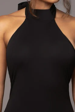 JLUXLABEL Black Golden Evening Maxi Gown