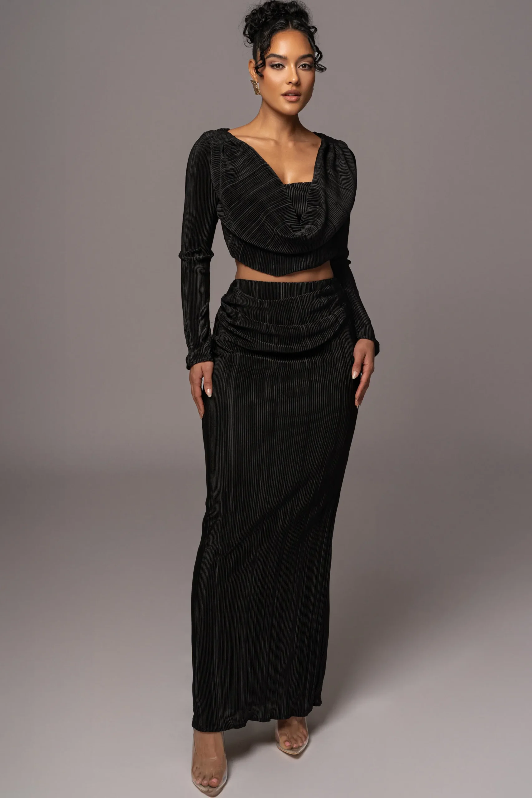 JLUXLABEL Black Haidyn Skirt Set
