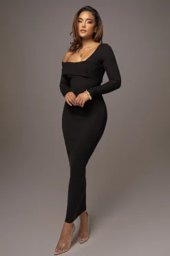 JLUXLABEL Black Harper Knit Maxi Dress