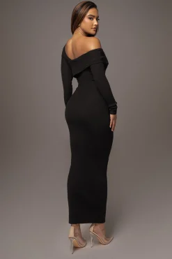 JLUXLABEL Black Harper Knit Maxi Dress