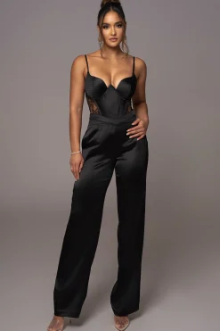 JLUXLABEL Black Incomparable Lace Bodysuit