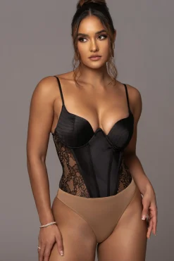 JLUXLABEL Black Incomparable Lace Bodysuit