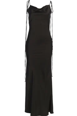 JLUXLABEL Black Irresistible Satin Maxi Dress