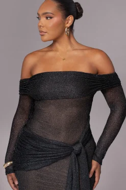 JLUXLABEL Black Island Elegance Drape Dress