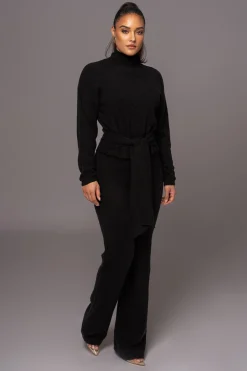 JLUXLABEL Black Ivy Sweater Knit Pant Set