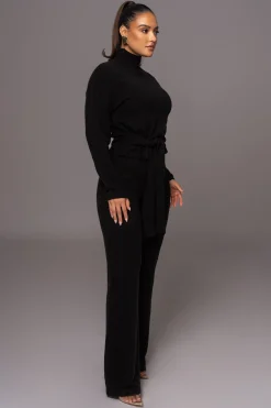 JLUXLABEL Black Ivy Sweater Knit Pant Set