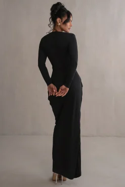 JLUXLABEL Black Jamie Plunge Maxi Dress