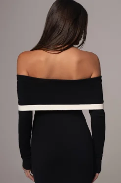 JLUXLABEL Black Janet Off Shoulder Maxi Dress