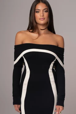 JLUXLABEL Black Janet Off Shoulder Maxi Dress