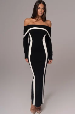 JLUXLABEL Black Janet Off Shoulder Maxi Dress
