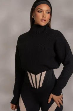JLUXLABEL Black Jenni Turtleneck Sweater Top