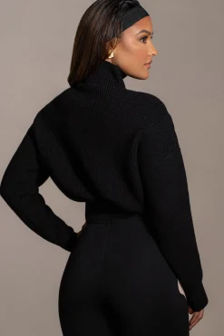 JLUXLABEL Black Jenni Turtleneck Sweater Top
