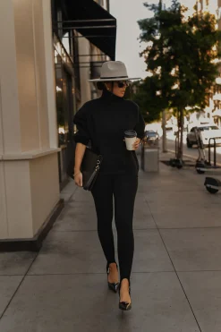 JLUXLABEL Black Jenni Turtleneck Sweater Top