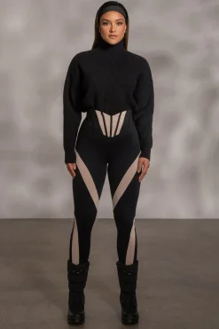 JLUXLABEL Black Jenni Turtleneck Sweater Top