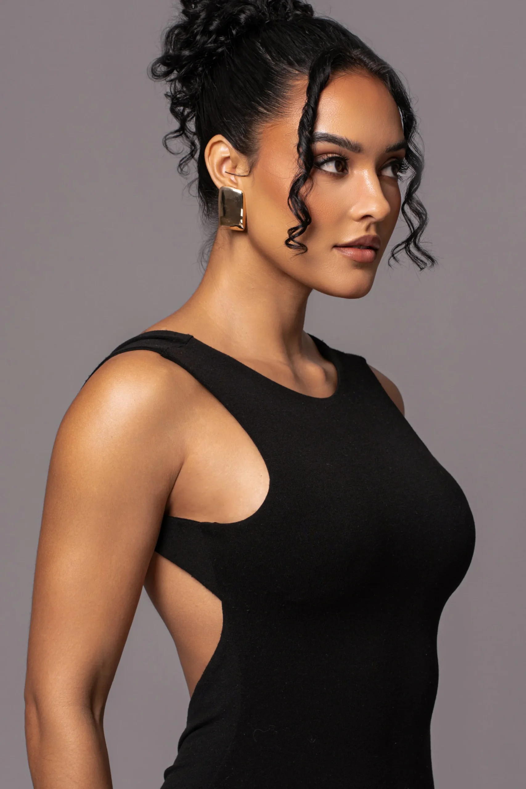 JLUXLABEL Black JLUXBASIX FRONT AND CENTER MAXI DRESS