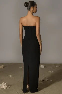 JLUXLABEL Black Journey Linen Maxi Dress