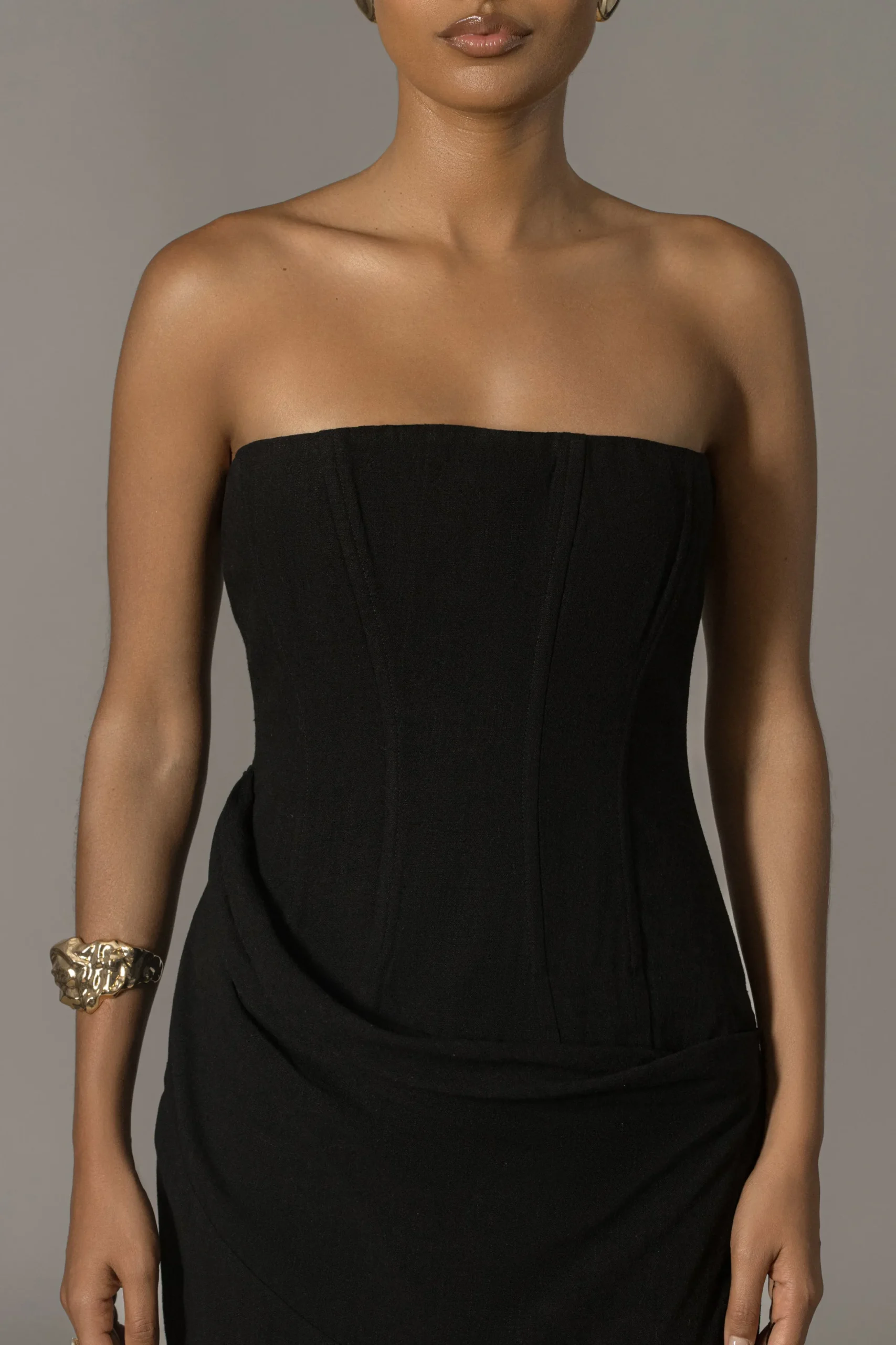 JLUXLABEL Black Journey Linen Maxi Dress