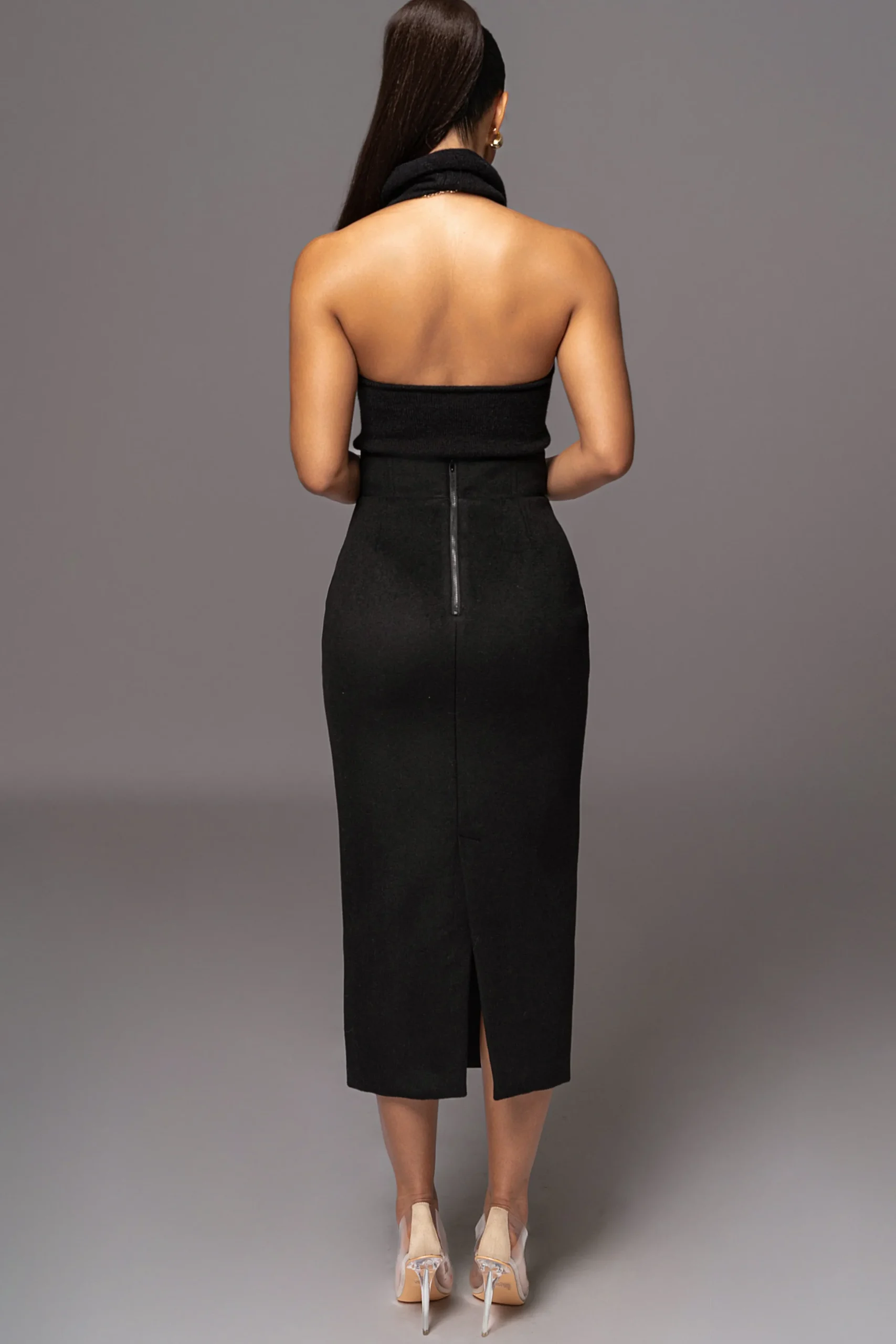 JLUXLABEL Black Joya Rib Knit Top