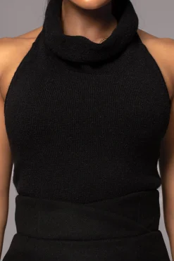 JLUXLABEL Black Joya Rib Knit Top