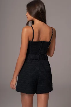 JLUXLABEL Black Kelsie Belted Shorts