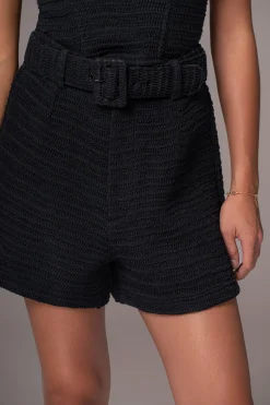 JLUXLABEL Black Kelsie Belted Shorts