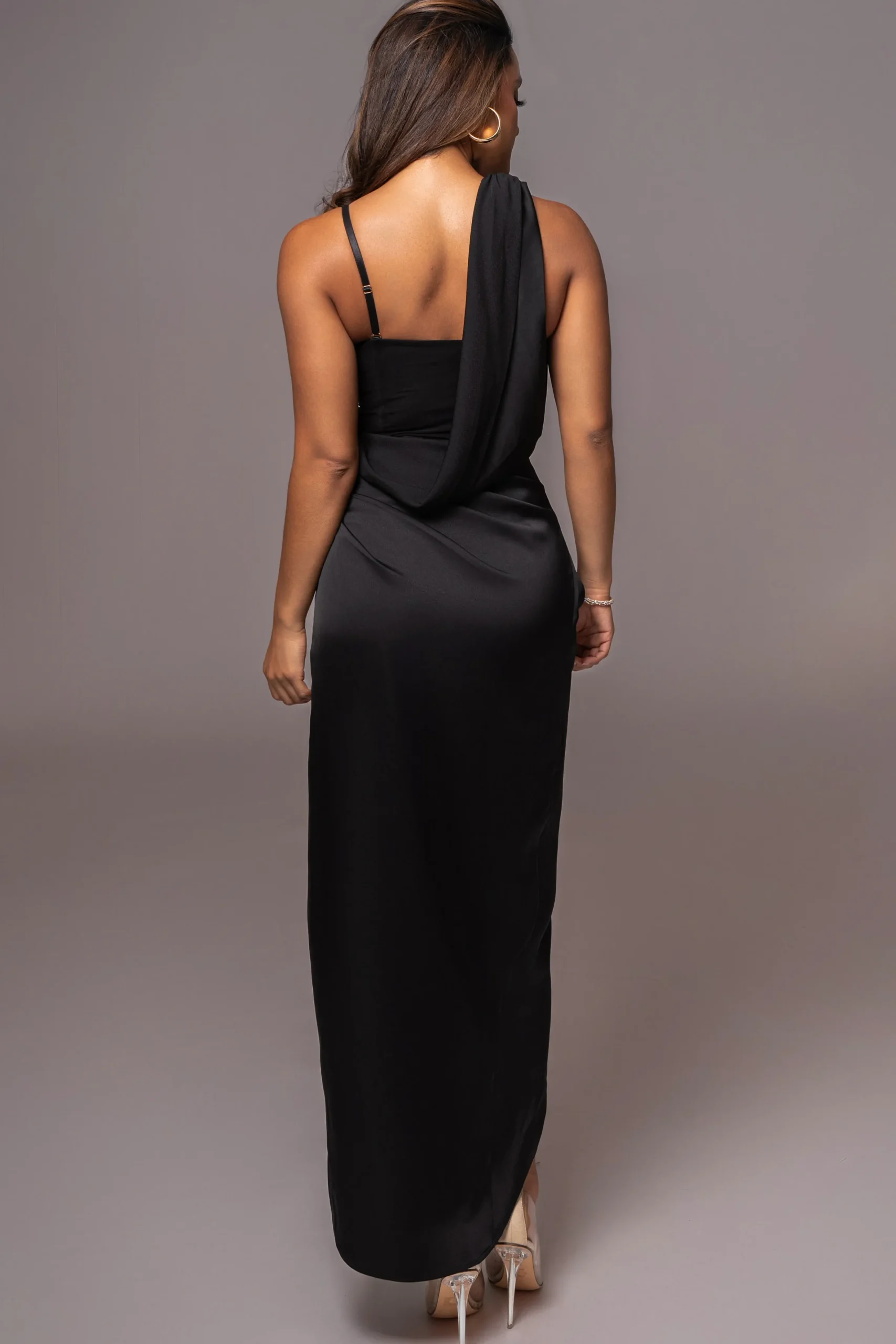 JLUXLABEL Black KRISTIANA SLIT DRESS