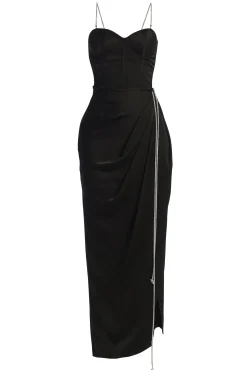 JLUXLABEL Black Leo Matte Satin Bustier