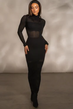 JLUXLABEL Black Lina Knit Maxi Skirt