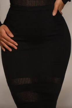 JLUXLABEL Black Lina Knit Maxi Skirt