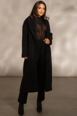 JLUXLABEL Black Lori Sheer Knit Bodysuit