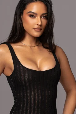 JLUXLABEL Black Luz Rib Knit Bodysuit