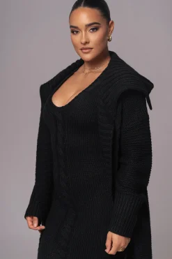 JLUXLABEL Black Malinda Sweater Knit Cardigan