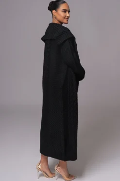JLUXLABEL Black Malinda Sweater Knit Cardigan