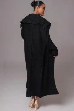 JLUXLABEL Black Malinda Sweater Knit Cardigan