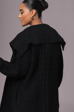 JLUXLABEL Black Malinda Sweater Knit Cardigan