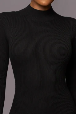 JLUXLABEL Black Minna Mock Neck Jumpsuit