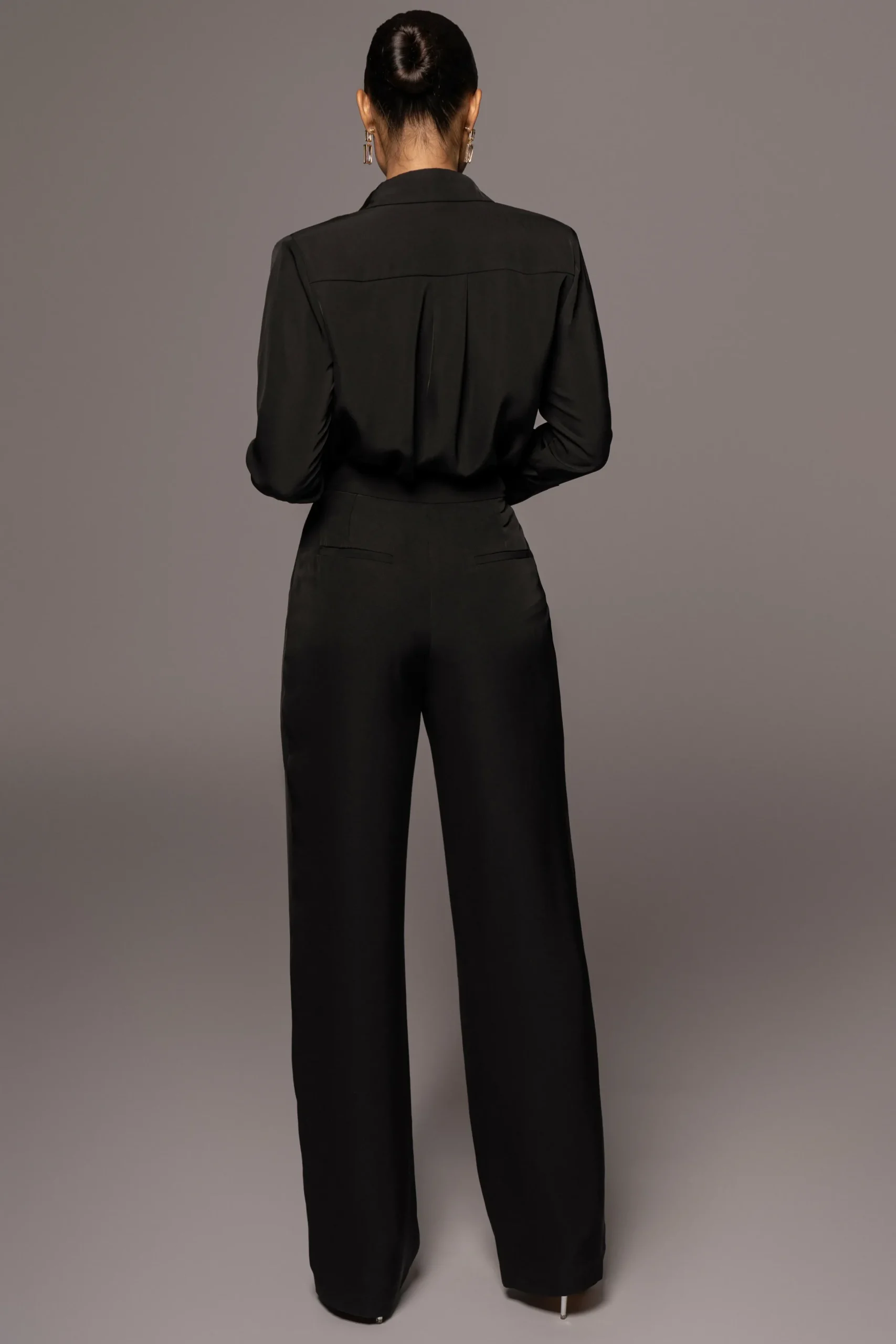 JLUXLABEL Black Misty Button Up