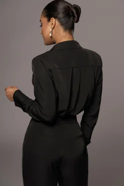 JLUXLABEL Black Misty Button Up