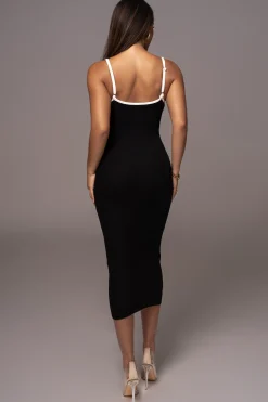 JLUXLABEL Black Model Citizen Knit Midi Dress