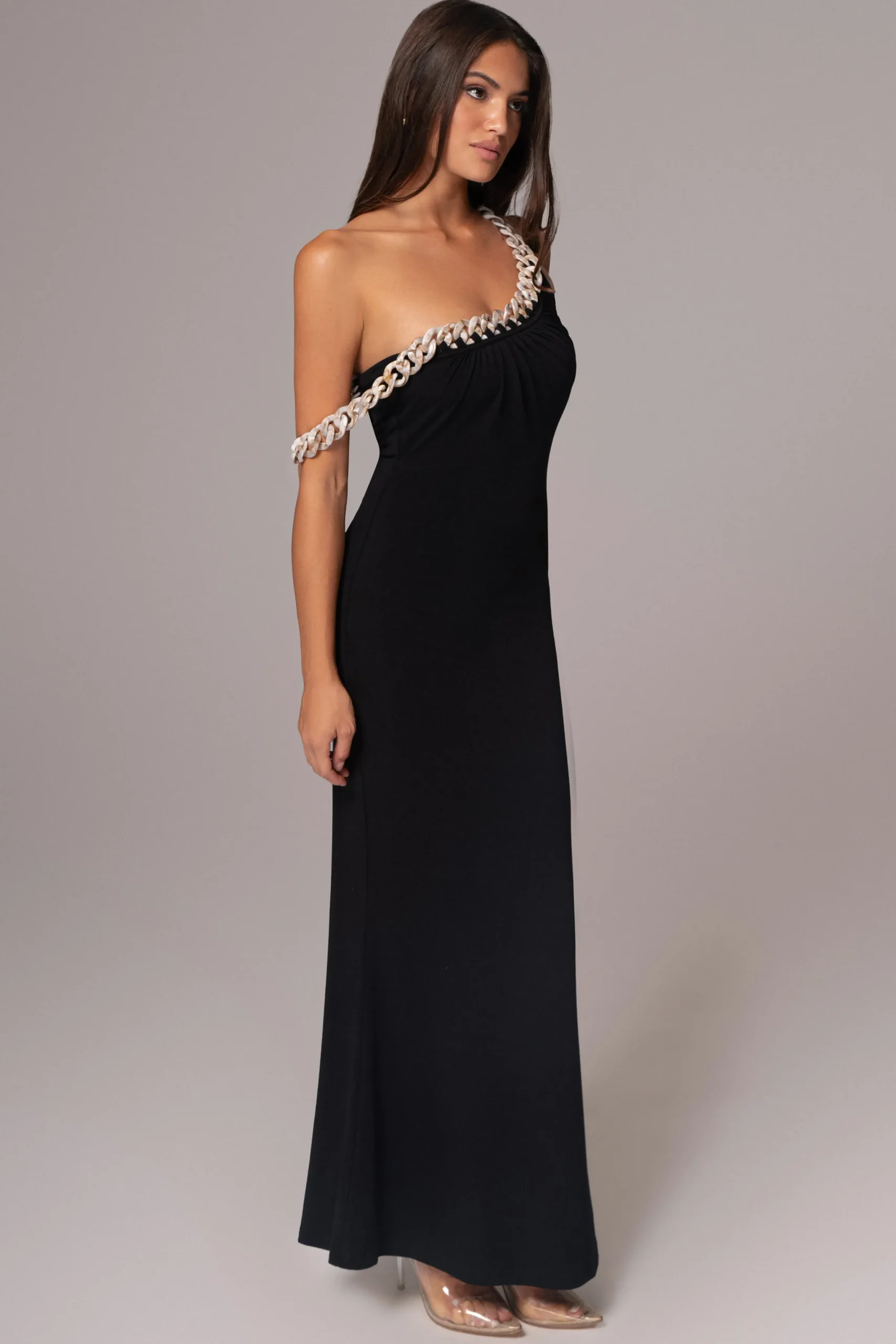 JLUXLABEL Black Monette Asymmetric Dress