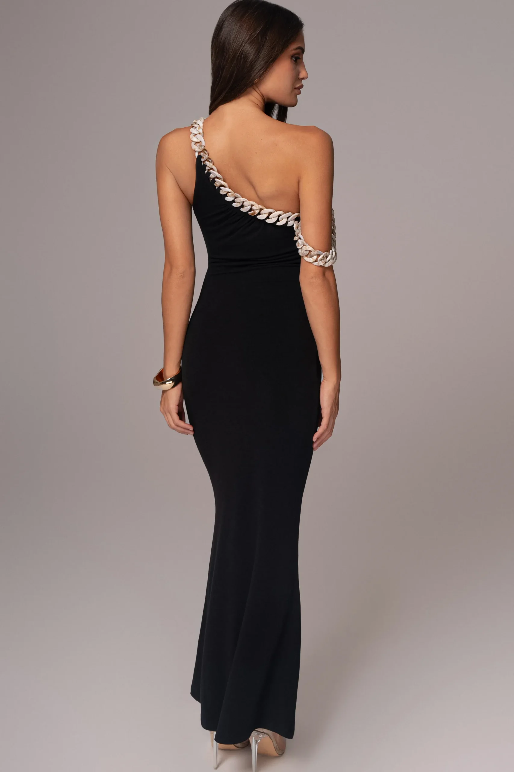JLUXLABEL Black Monette Asymmetric Dress